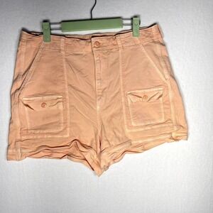 American Eagle Outfitters Womens Peach Cargo Shorts Size 14 Stretch Cotton
